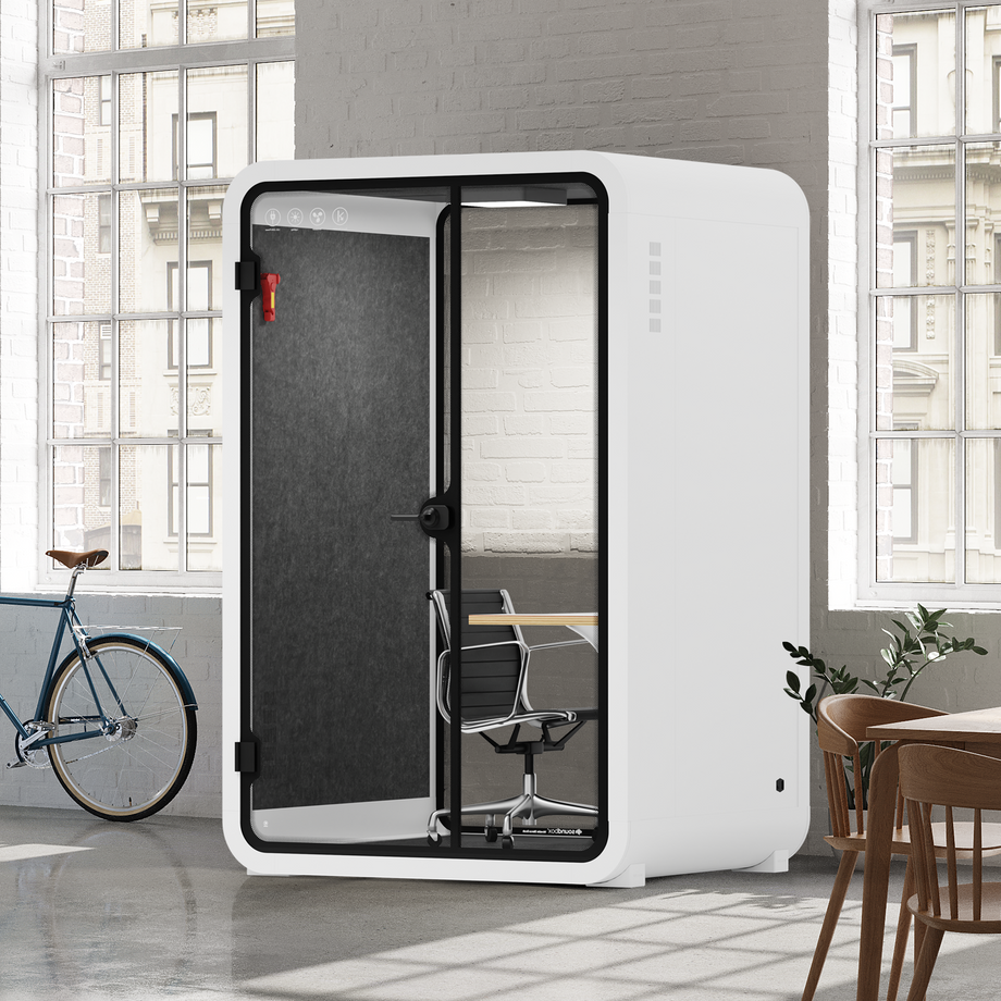 Toimistopuhelinosasto Quell - 2 henkilöäWhite / Dark Gray / Work Station + Designer Office Chair