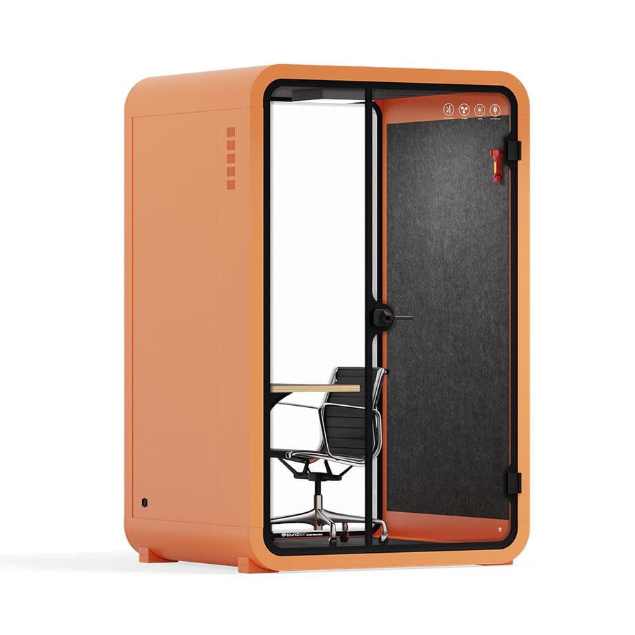 Toimistopuhelinosasto Quell - 2 henkilöäOrange / Dark Gray / Work Station + Designer Office Chair