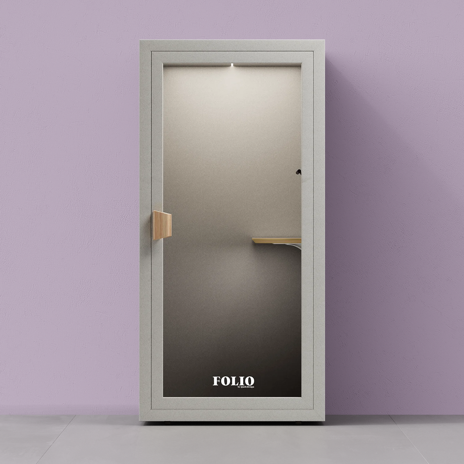 Office Phone Booth Folio - Sta opFolio Pebble Grey / Furniture Set 1