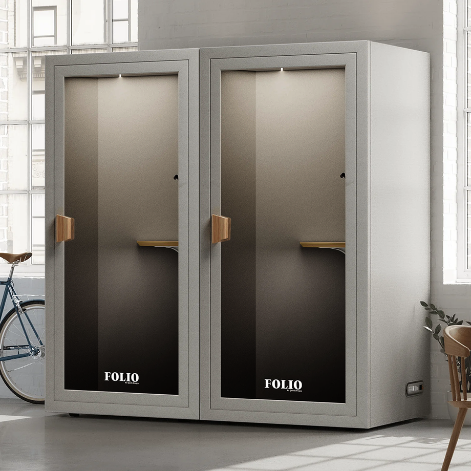 Office Phone Booth Folio - Sta opFolio Pebble Grey / Furniture Set 1