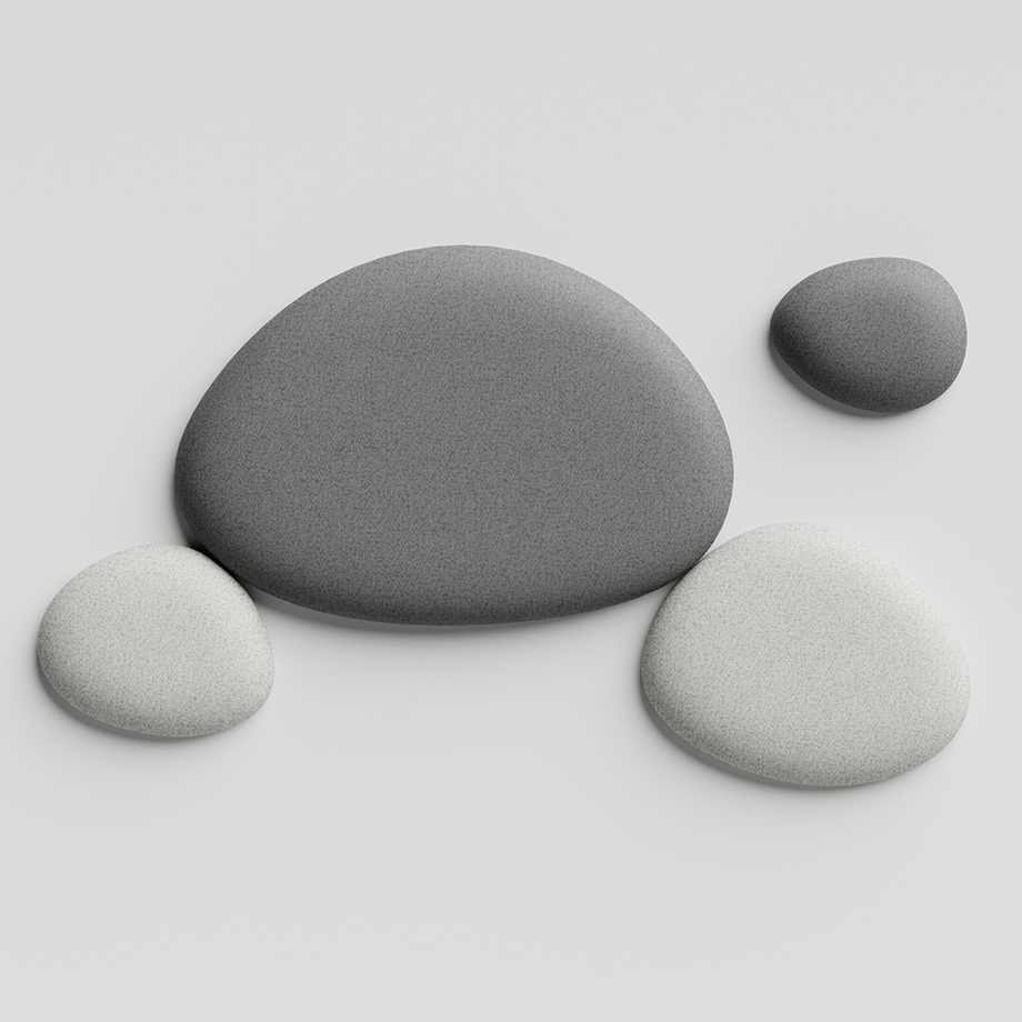 Folio Pebble - Painéis de teto acústico ConjuntoDark Grey / Pebble Grey