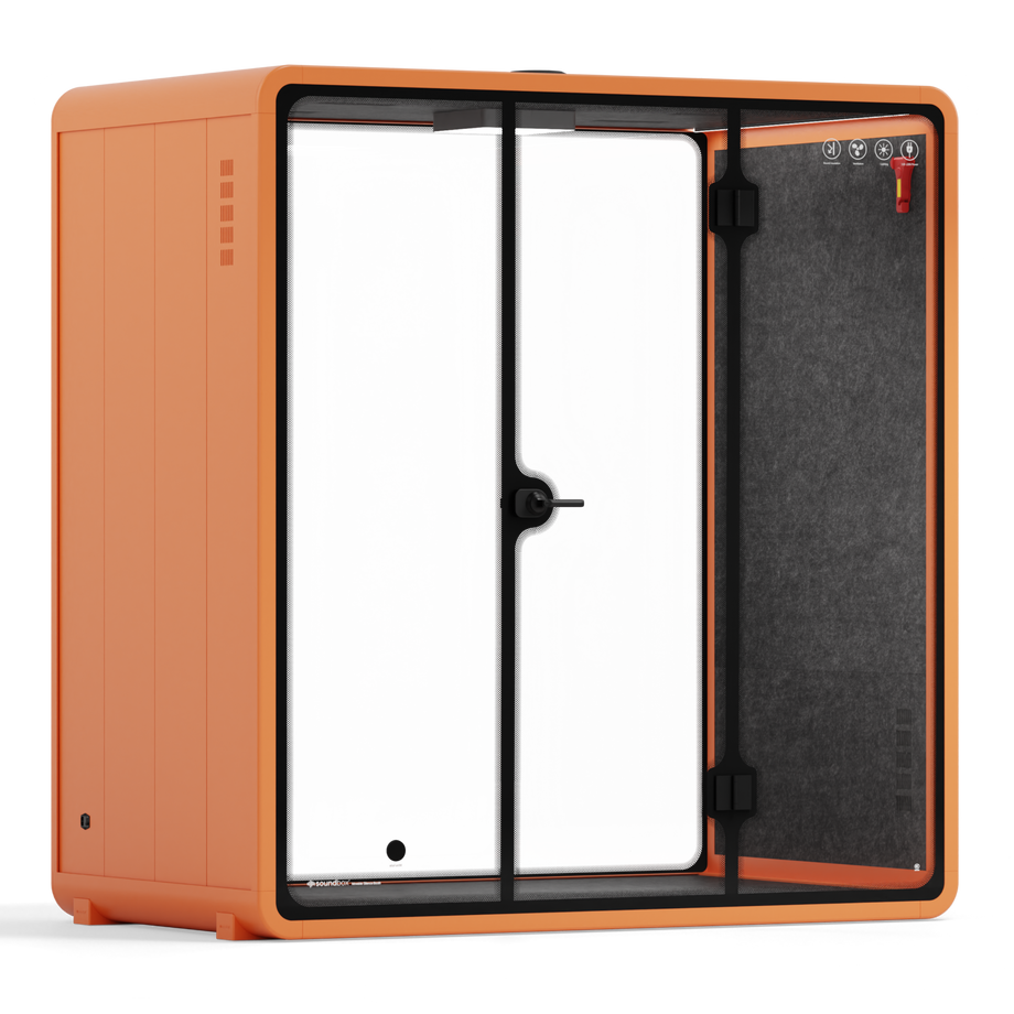 Quell Demi Booth 2+Orange / Dark Grey / No Furniture