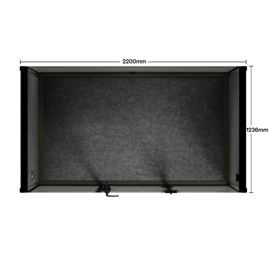 Quell Demi Booth 2+Green / Dark Grey / No Furniture