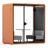 Orange Quell 2-4 Person Office Pod by Soundbox Store – office phone booth with soundproof panels for meeting