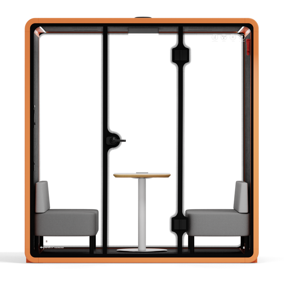 Quell Demi Booth 2+Orange / Dark Grey / Furniture Set 1