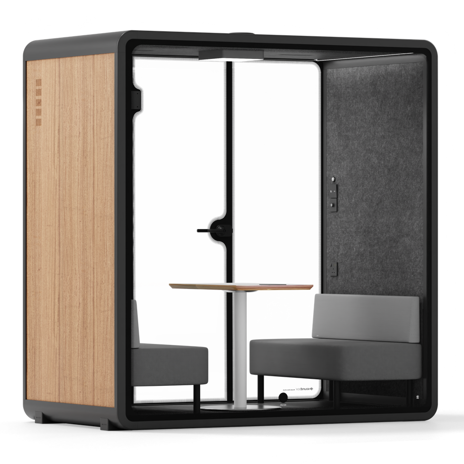 Quell Demi Booth 2+Wooden / Dark Grey / Furniture Set 1