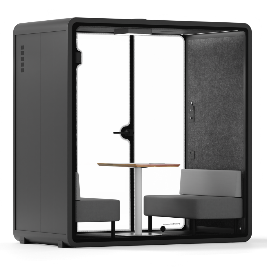 Quell Demi Booth 2+Charcoal / Dark Grey / Furniture Set 1