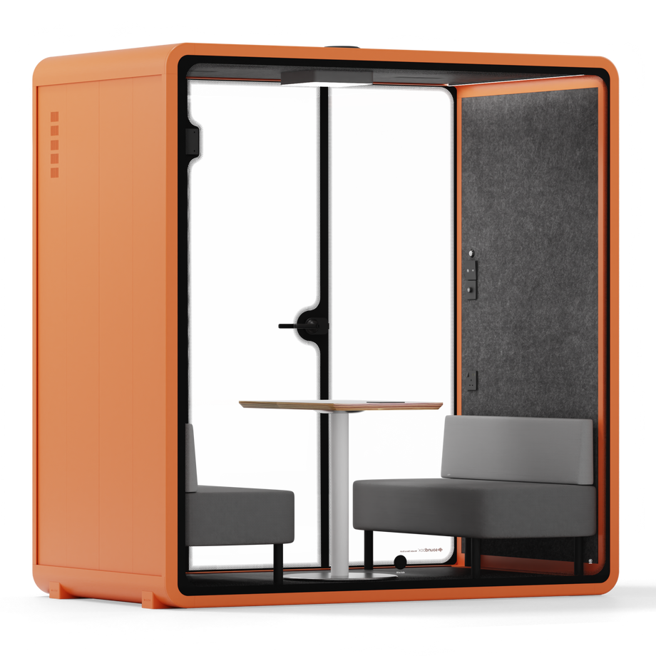 Quell Demi Booth 2+Orange / Dark Grey / Furniture Set 1