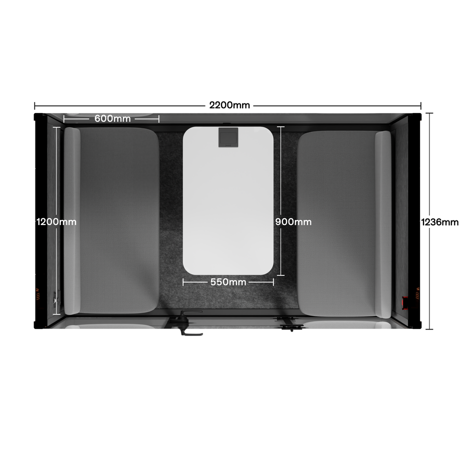 Quell Demi Booth 2+Wooden / Dark Grey / Furniture Set 1