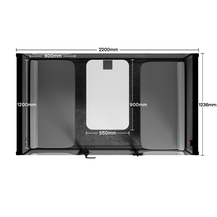 Quell Demi Booth 2+Charcoal / Dark Grey / Furniture Set 1