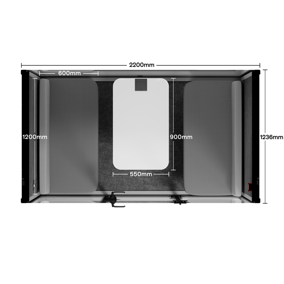 Quell Demi Booth 2+Light Grey / Dark Grey / Furniture Set 1