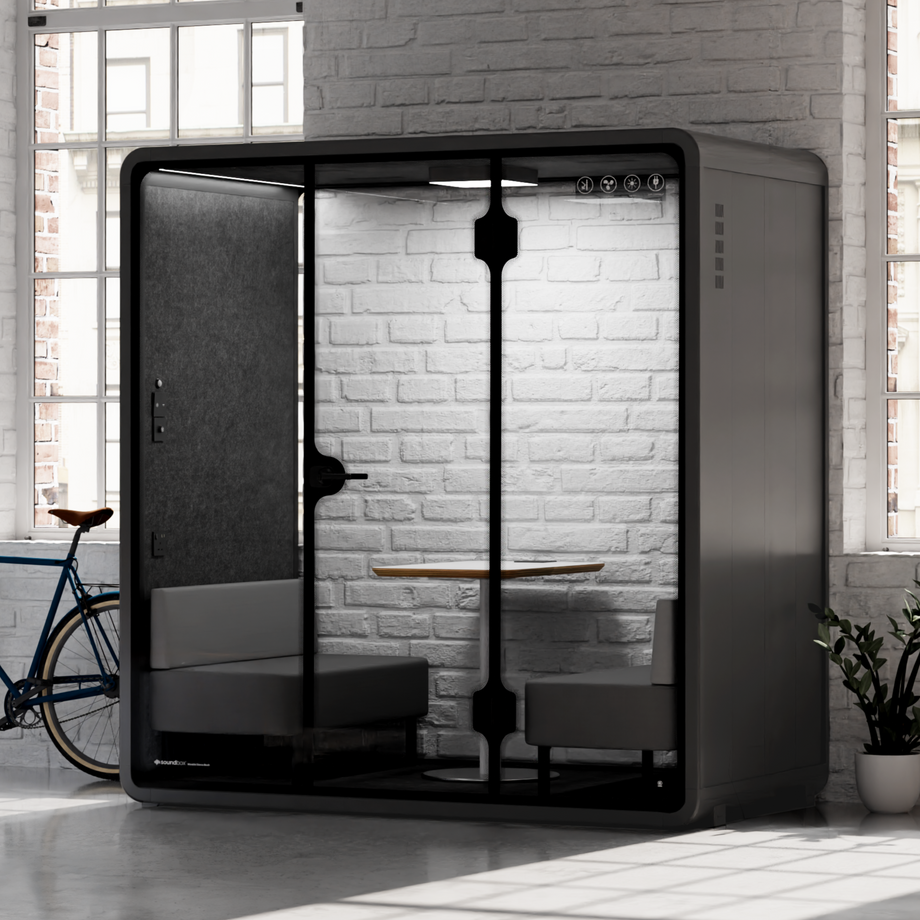 Quell Demi Booth 2+Charcoal / Dark Grey / Furniture Set 1