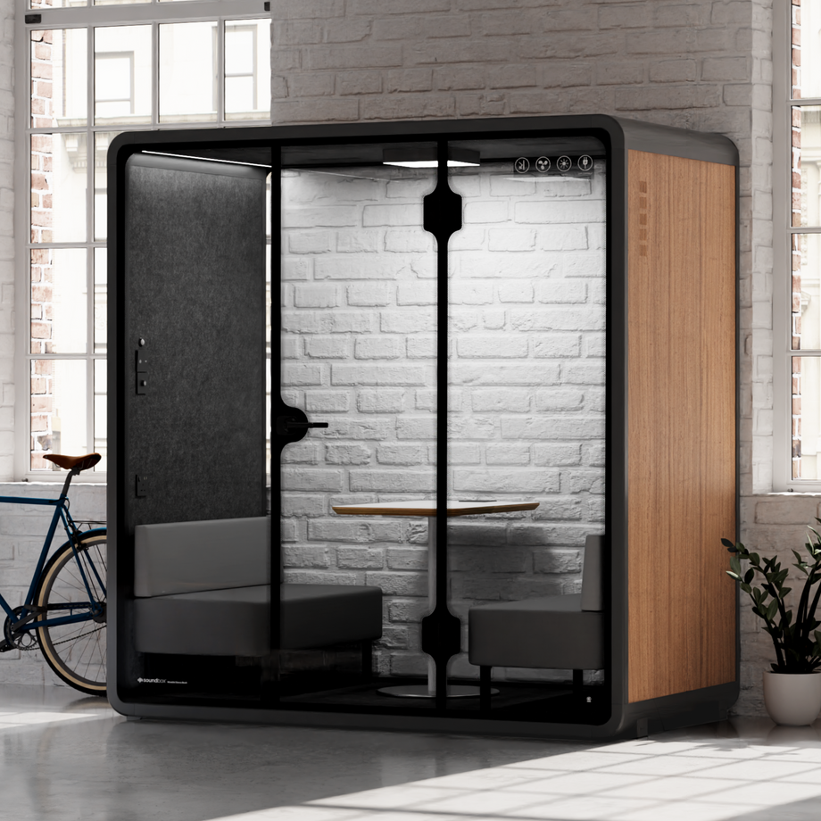 Quell Demi Booth 2+Wooden / Dark Grey / Furniture Set 1