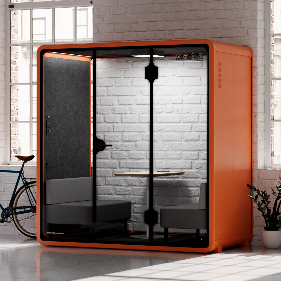 Quell Demi Booth 2+Orange / Dark Grey / Furniture Set 1