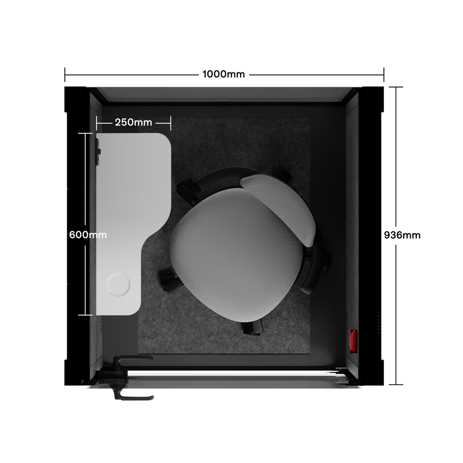 Office Pod Quell+ AcousticWooden / With Furniture / Dark Grey