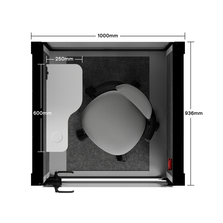 Office Pod Quell+ AcousticLight Grey / With Furniture / Dark Grey