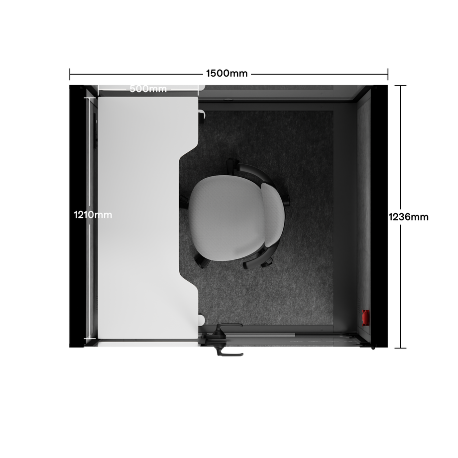 Toimistopuhelinosasto Quell - 2 henkilöäCharcoal / Dark Gray / Electric Adjustable Work Station + Stool