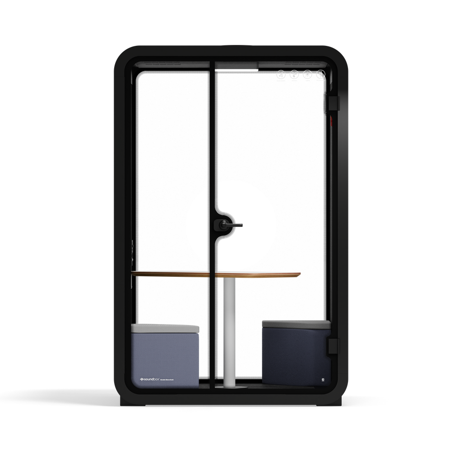 Toimistopuhelinosasto Quell - 2 henkilöäCharcoal / Dark Gray / Meeting Room + Table + Corner Stool