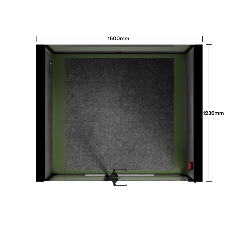 Toimistopuhelinosasto Quell - 2 henkilöäGreen / Dark Gray / No Furniture