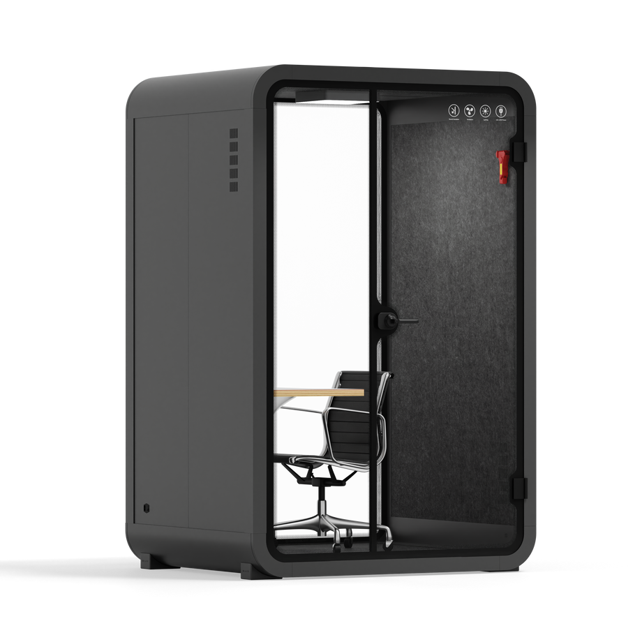 Toimistopuhelinosasto Quell - 2 henkilöäCharcoal / Dark Gray / Work Station + Designer Office Chair