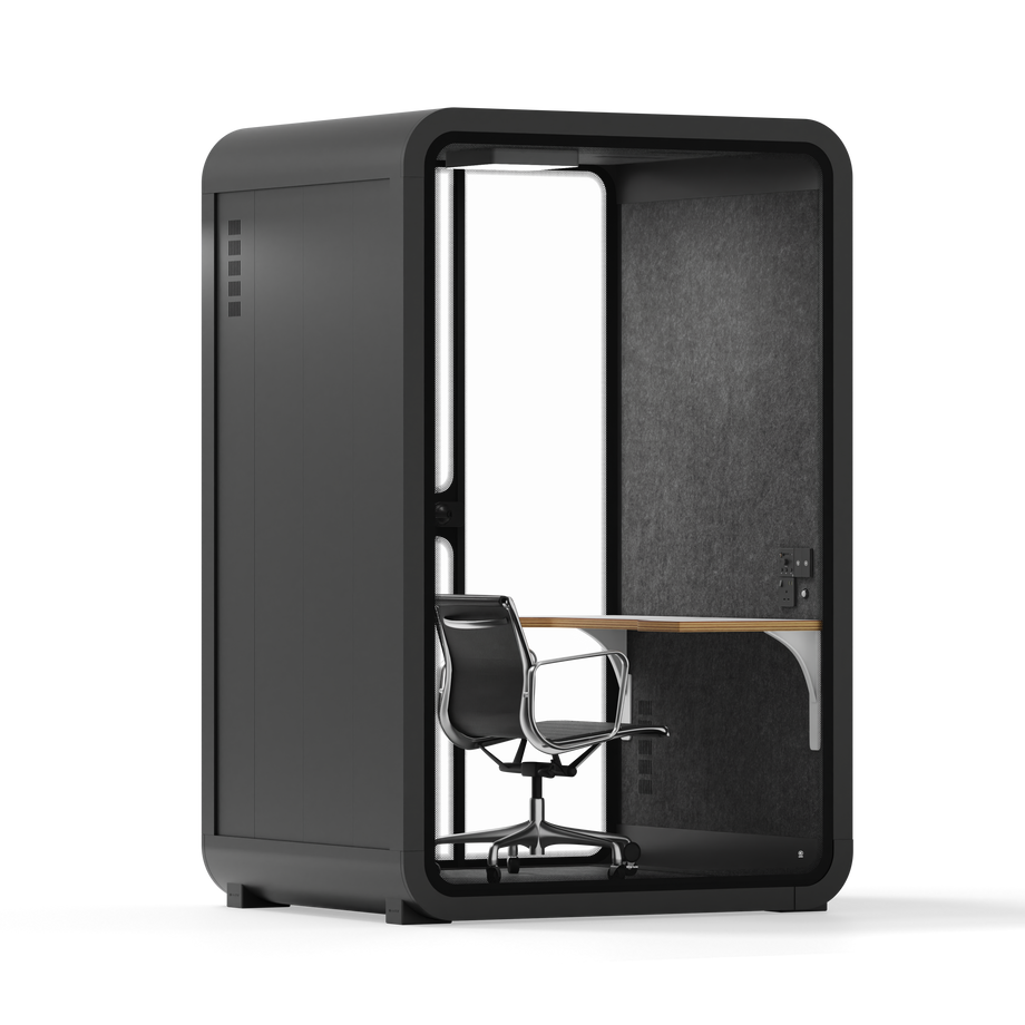 Toimistopuhelinosasto Quell - 2 henkilöäCharcoal / Dark Gray / Work Station + Designer Office Chair