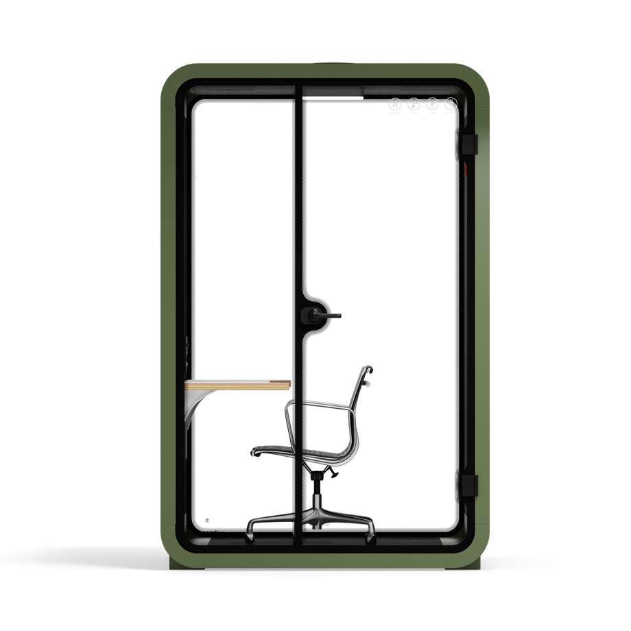 Toimistopuhelinosasto Quell - 2 henkilöäGreen / Dark Gray / Work Station + Designer Office Chair