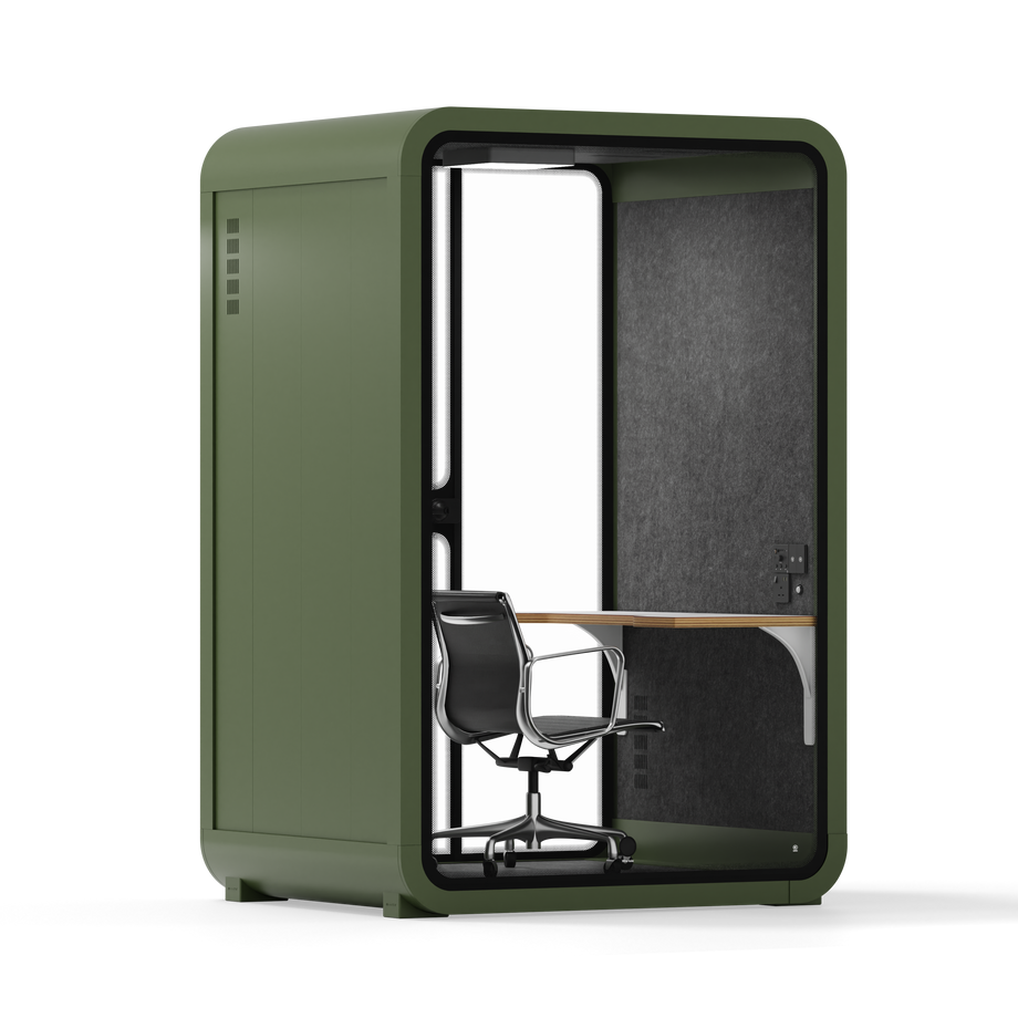 Toimistopuhelinosasto Quell - 2 henkilöäGreen / Dark Gray / Work Station + Designer Office Chair