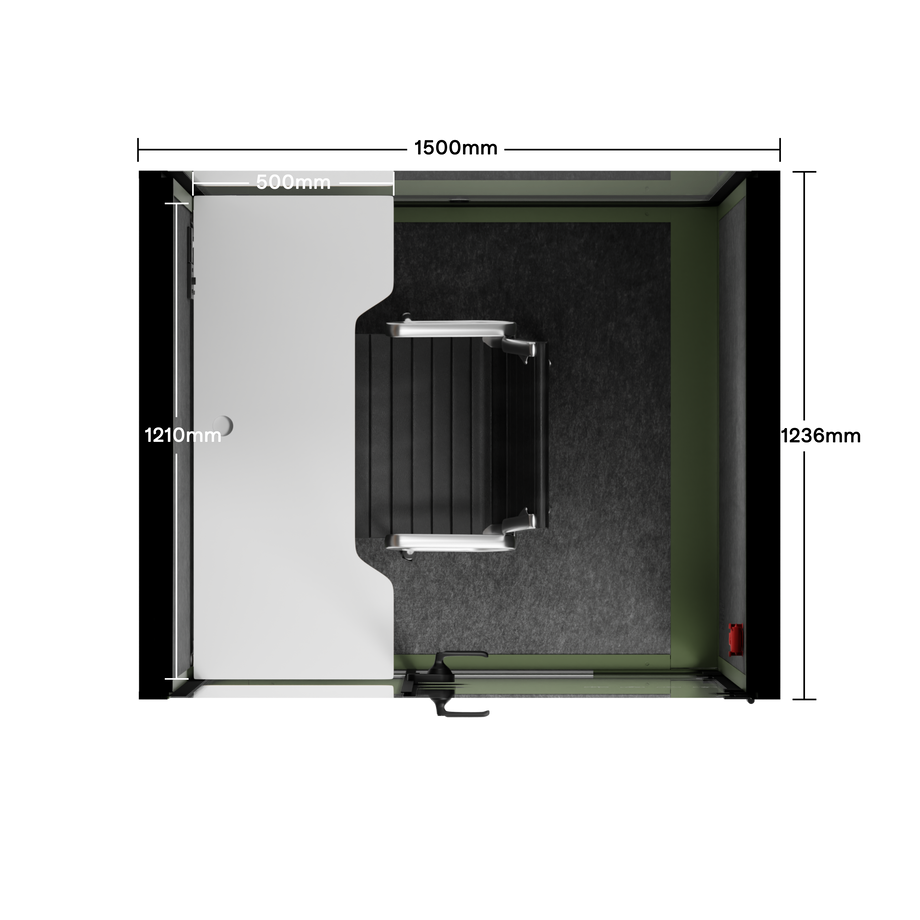 Toimistopuhelinosasto Quell - 2 henkilöäGreen / Dark Gray / Work Station + Designer Office Chair