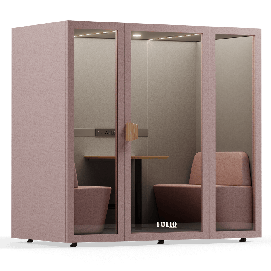 Folio Office Pod - 2-4 personFolio Blush / Furniture As Per Images