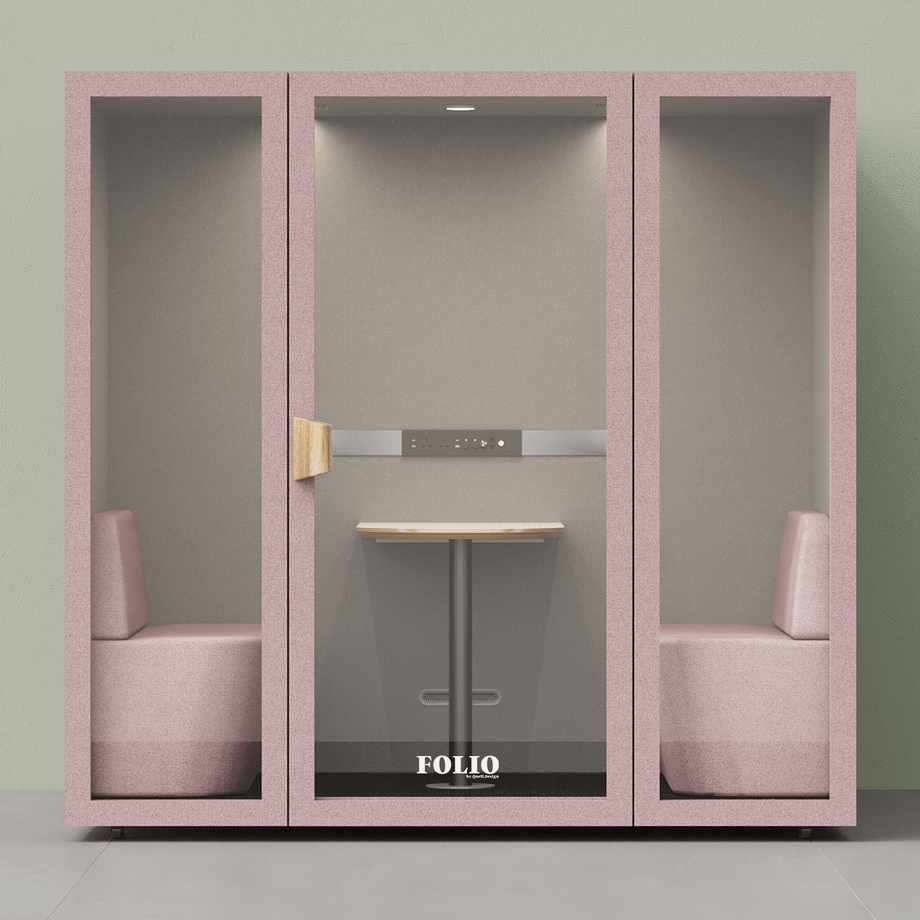 Folio Office Pod - 2-4 personFolio Blush / Furniture As Per Images