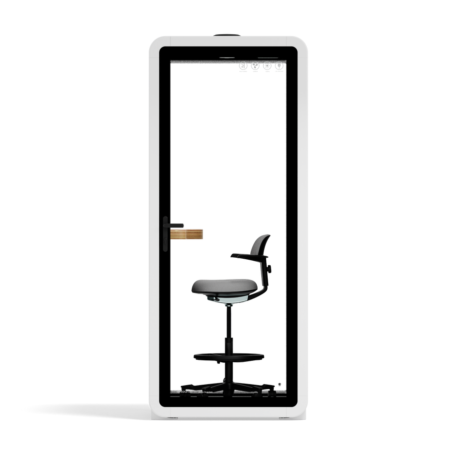 Office Pod Quell+ AcousticWhite / With Furniture / Dark Grey