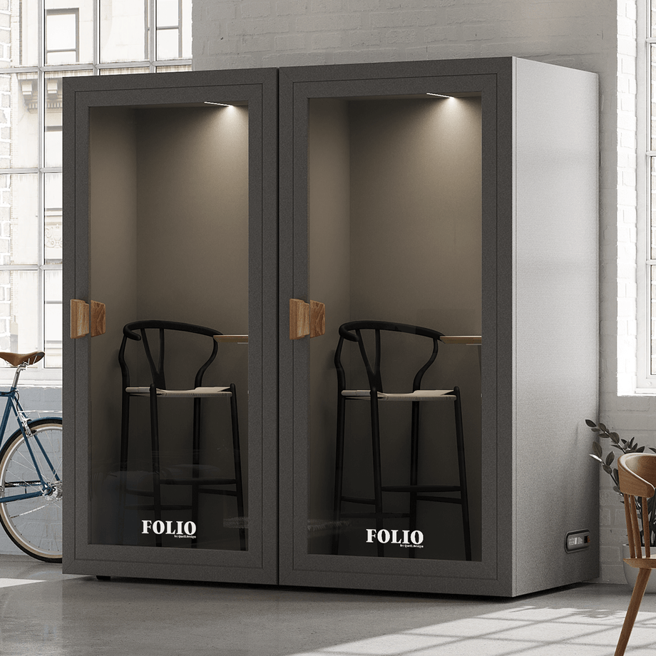 Office Phone Booth Folio - Sta opFolio Dark Grey / Furniture Set 2