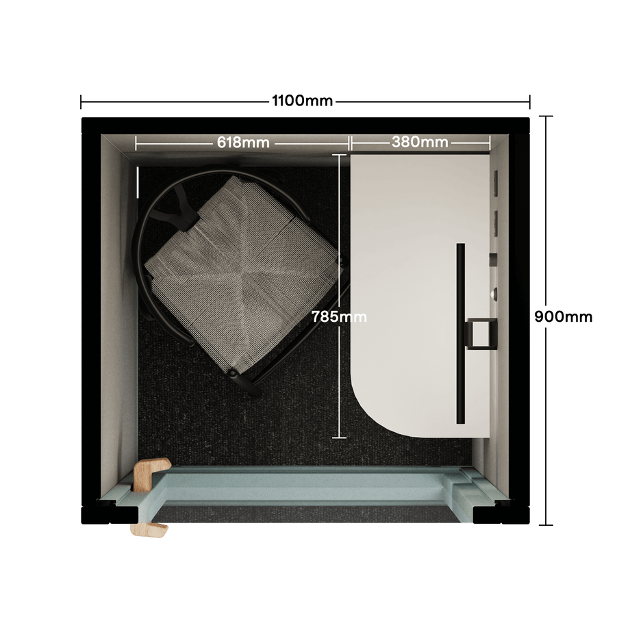 Office Phone Booth Folio - Sta opFolio Dusty Teal / Furniture Set 2