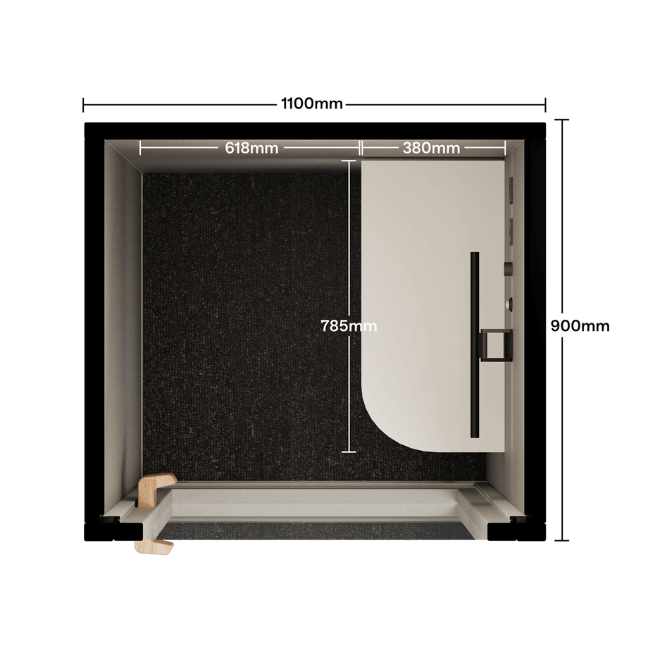 Office Phone Booth Folio - Sta opFolio Pebble Grey / Furniture Set 1