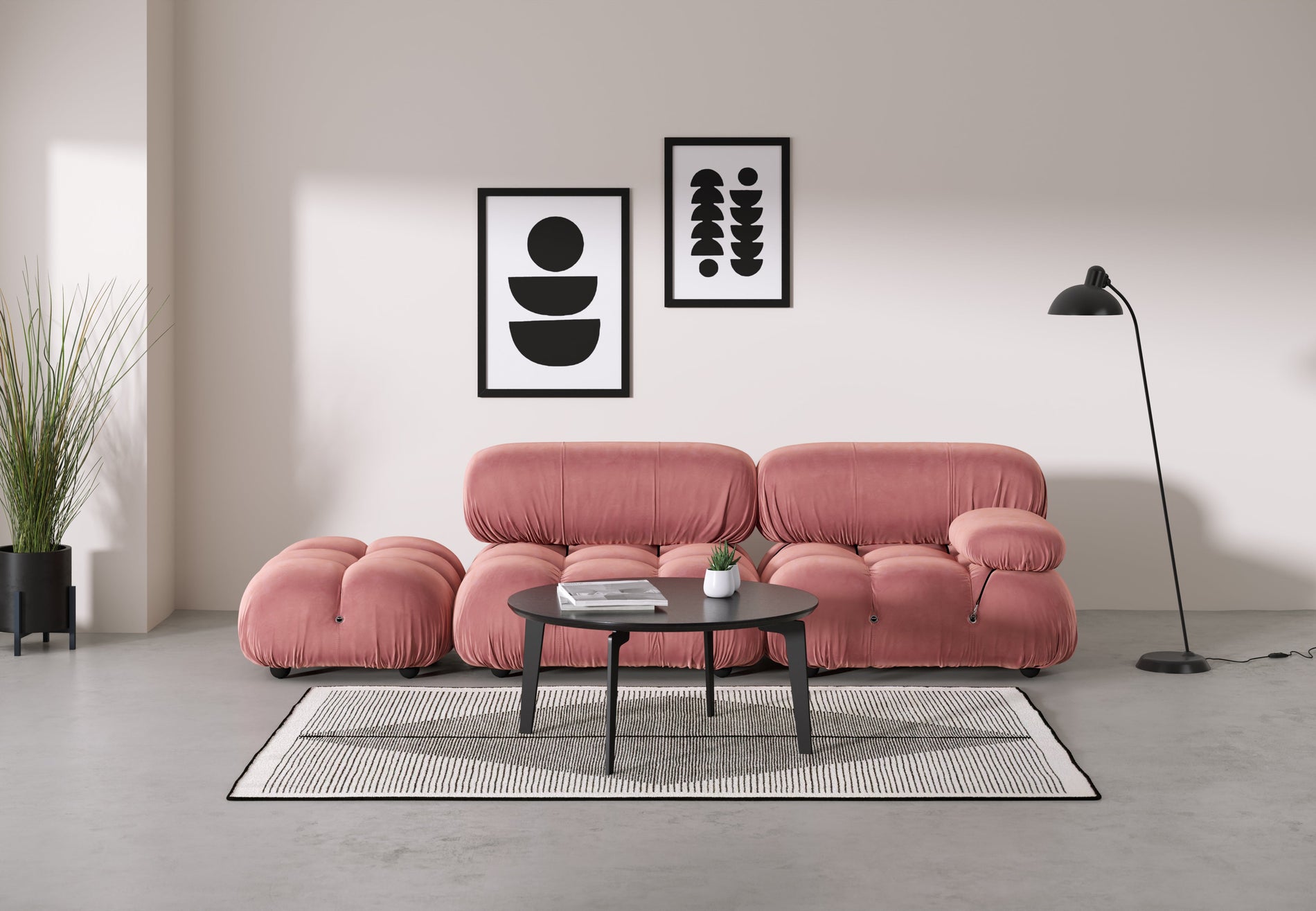 Bellini SofaBlush Pink Velvet