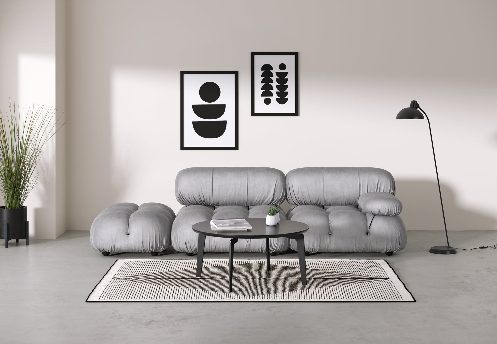 Bellini SofaLight Gray Velvet