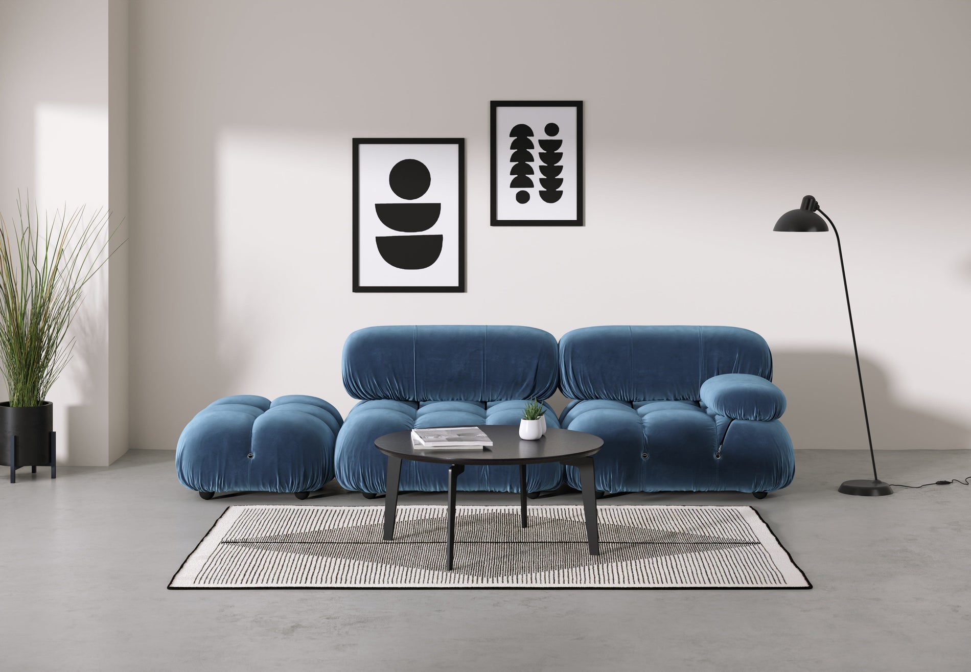 Bellini SofaAegean Blue Velvet