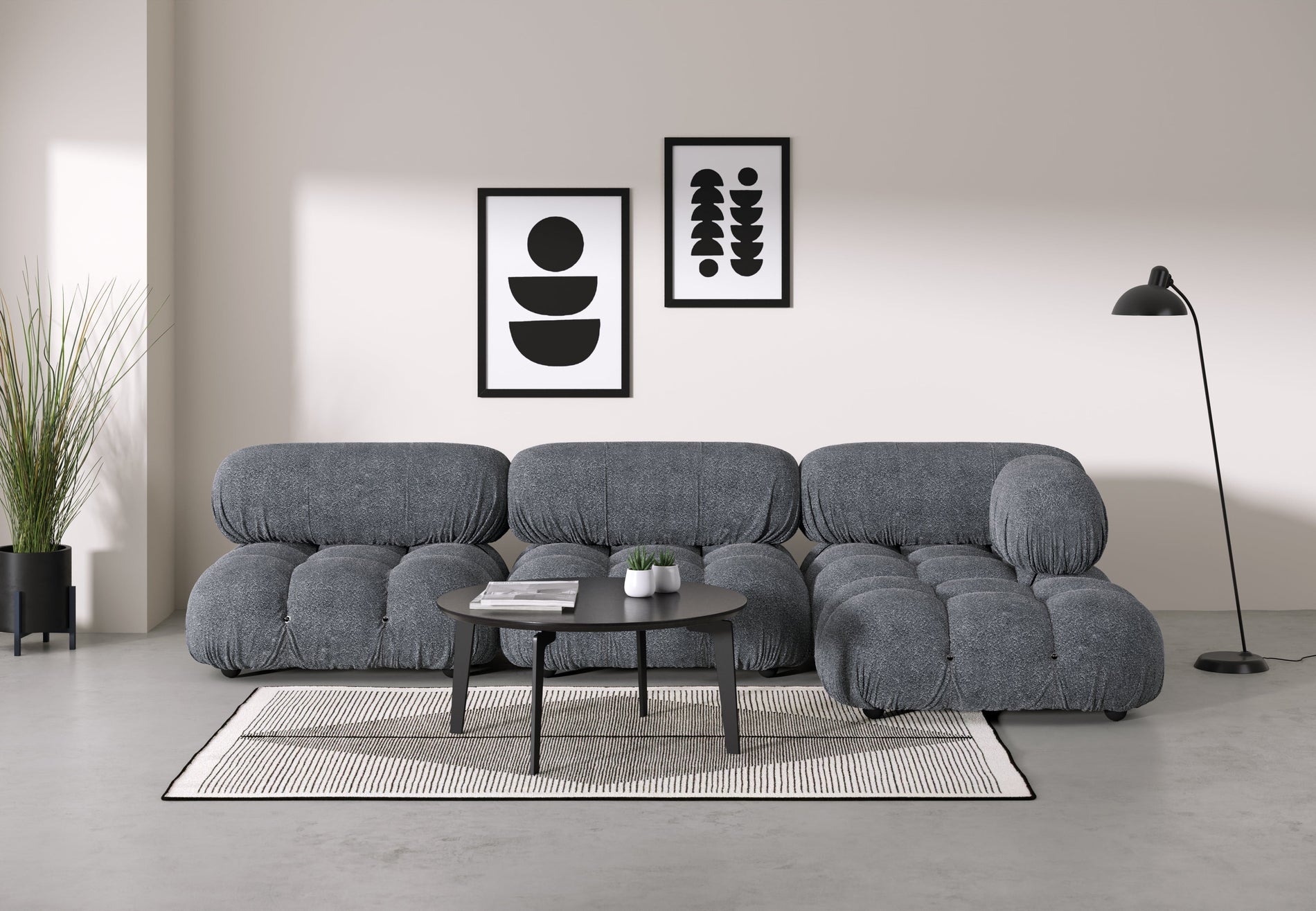 Bellini SectionalGray Boucle