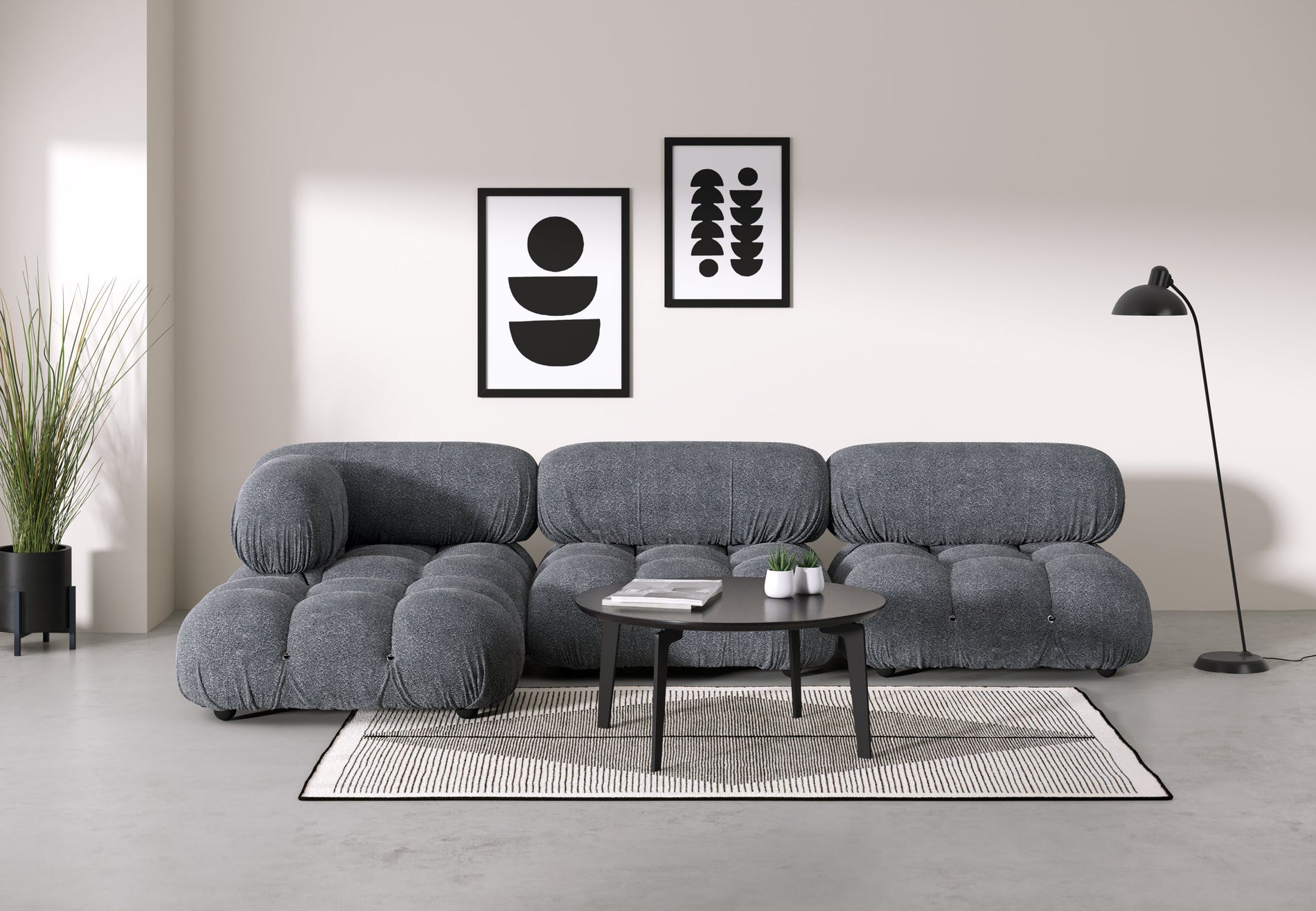Bellini SectionalGray Boucle