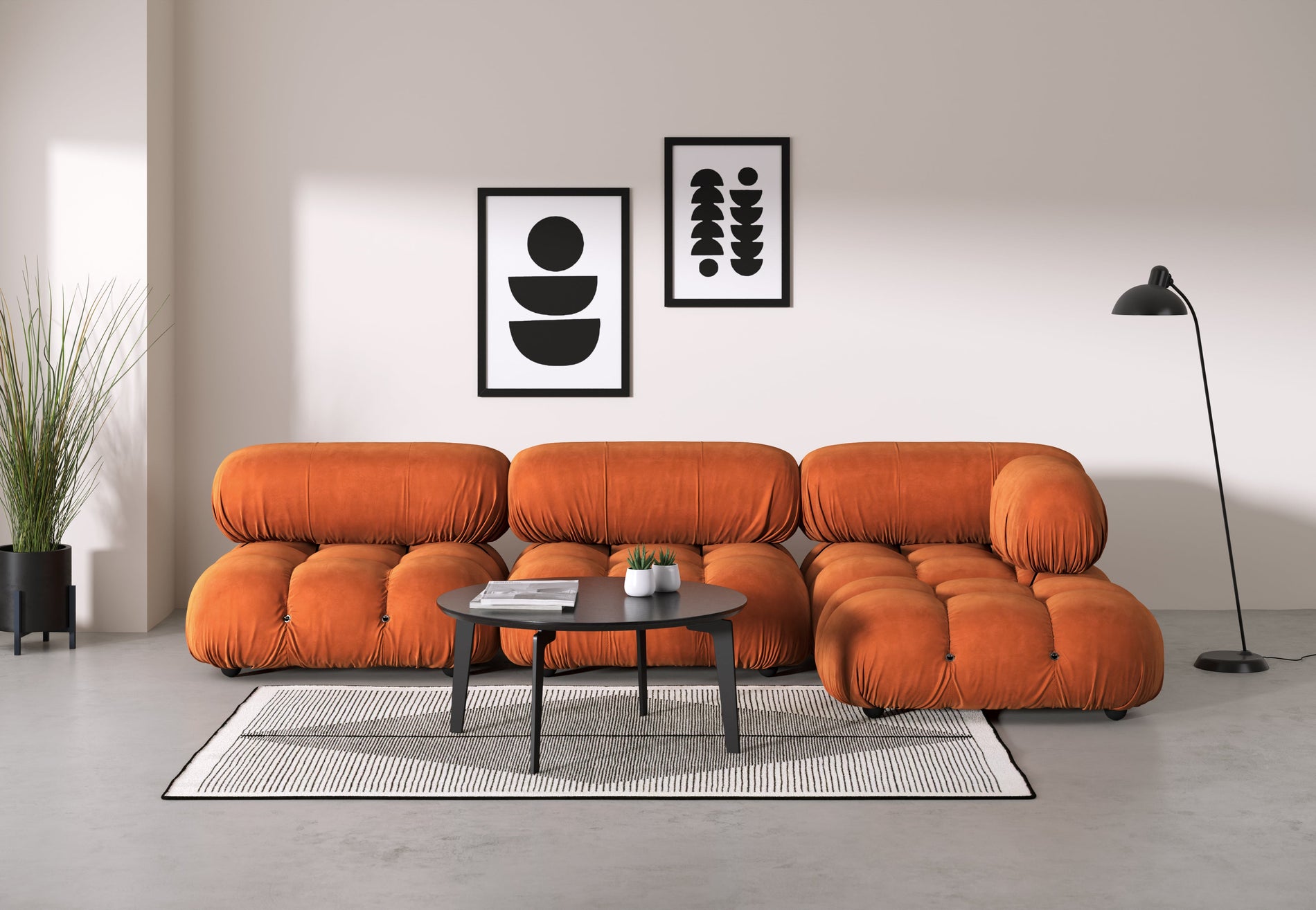 Bellini SectionalApricot Velvet