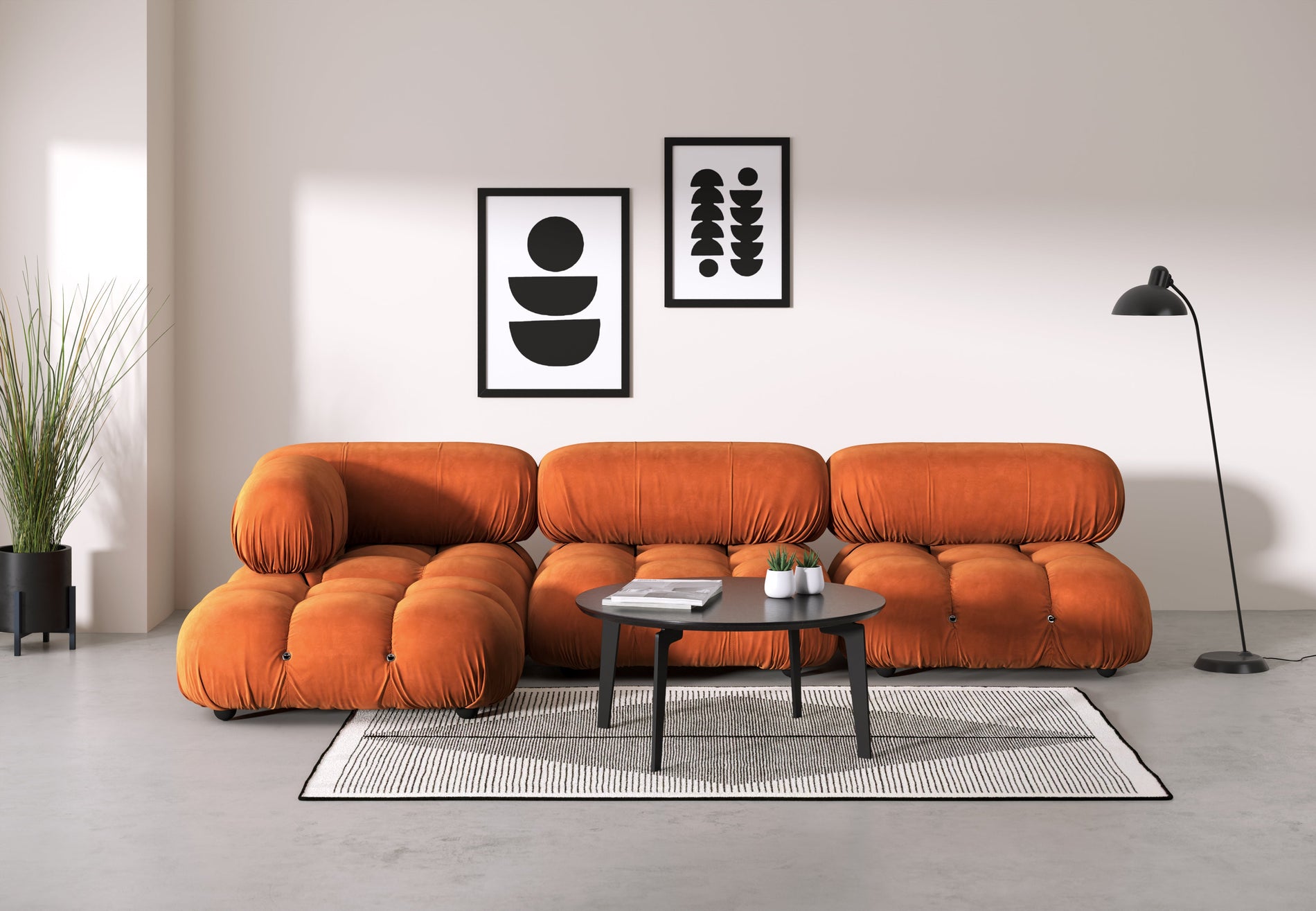 Bellini SectionalApricot Velvet
