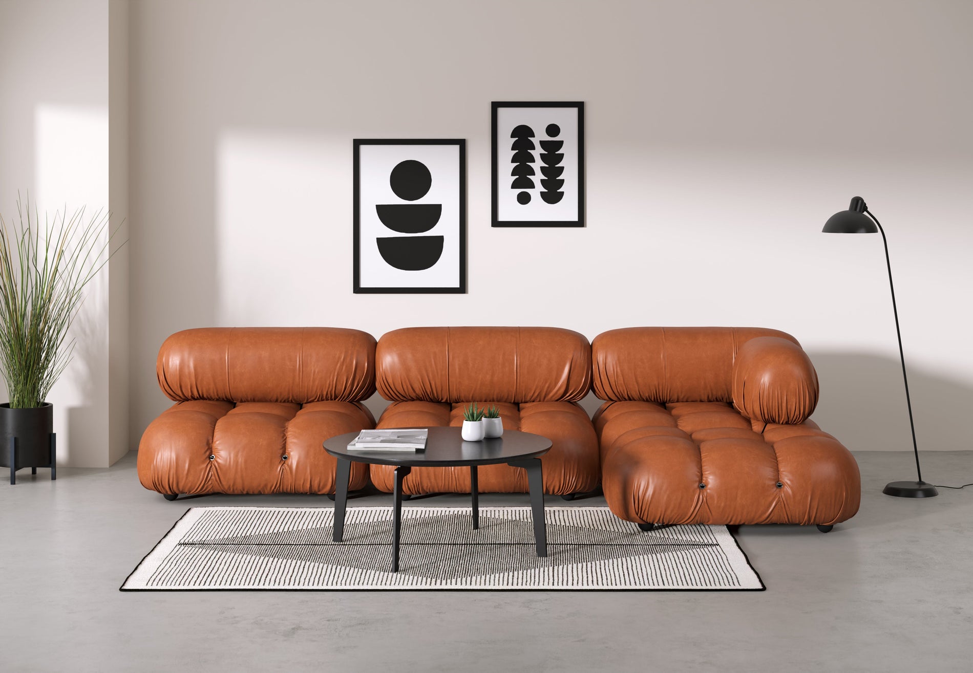 Bellini SectionalTan Premium Leather