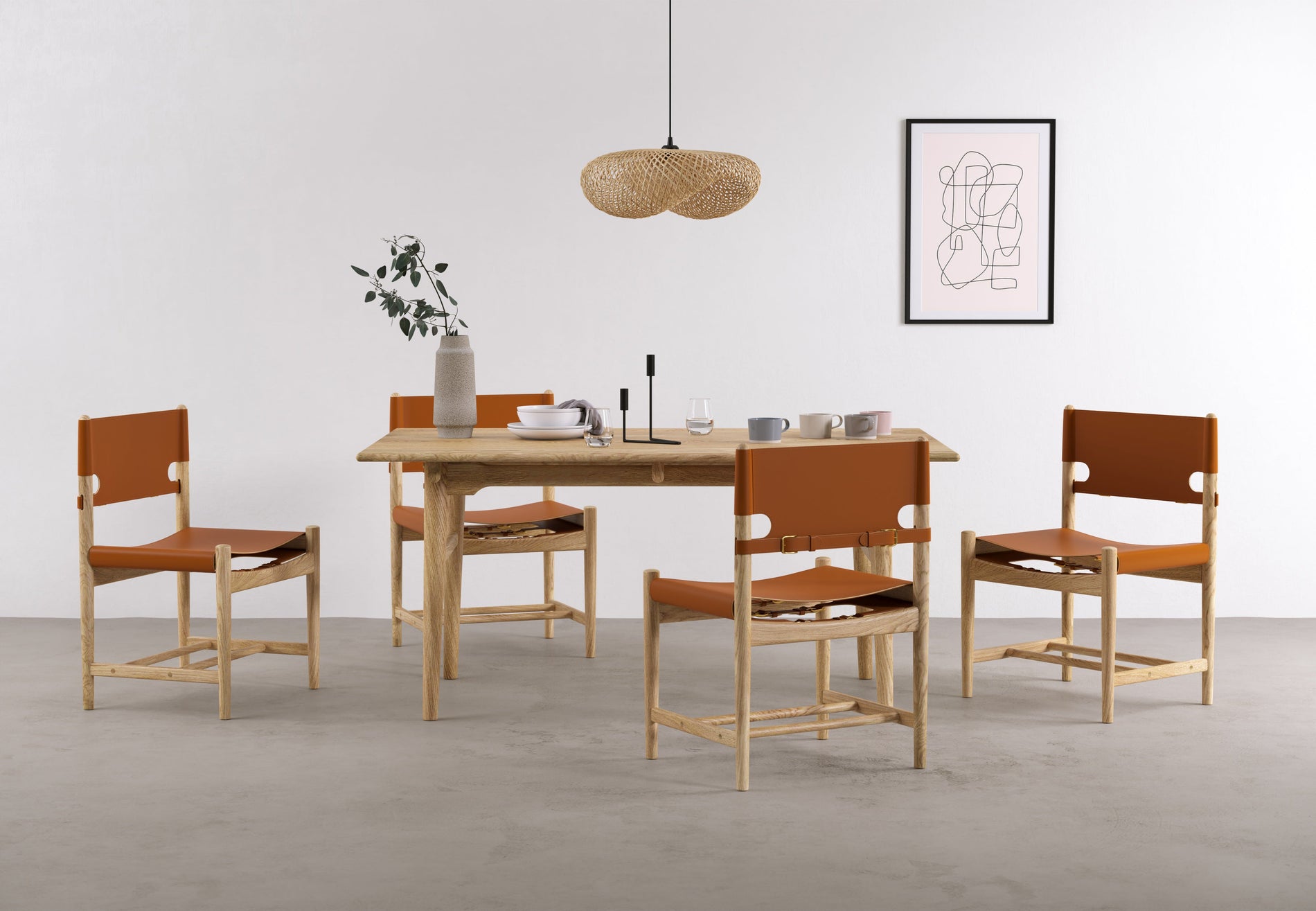 MiraMira - Mira Ceiling Light, Natural Rattan