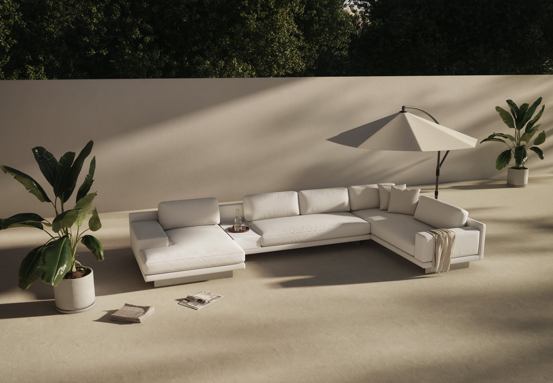 AlessioAlessio - Alessio Outdoor Module, Three Seater Sofa, Right Arm, Shell Performance Weave