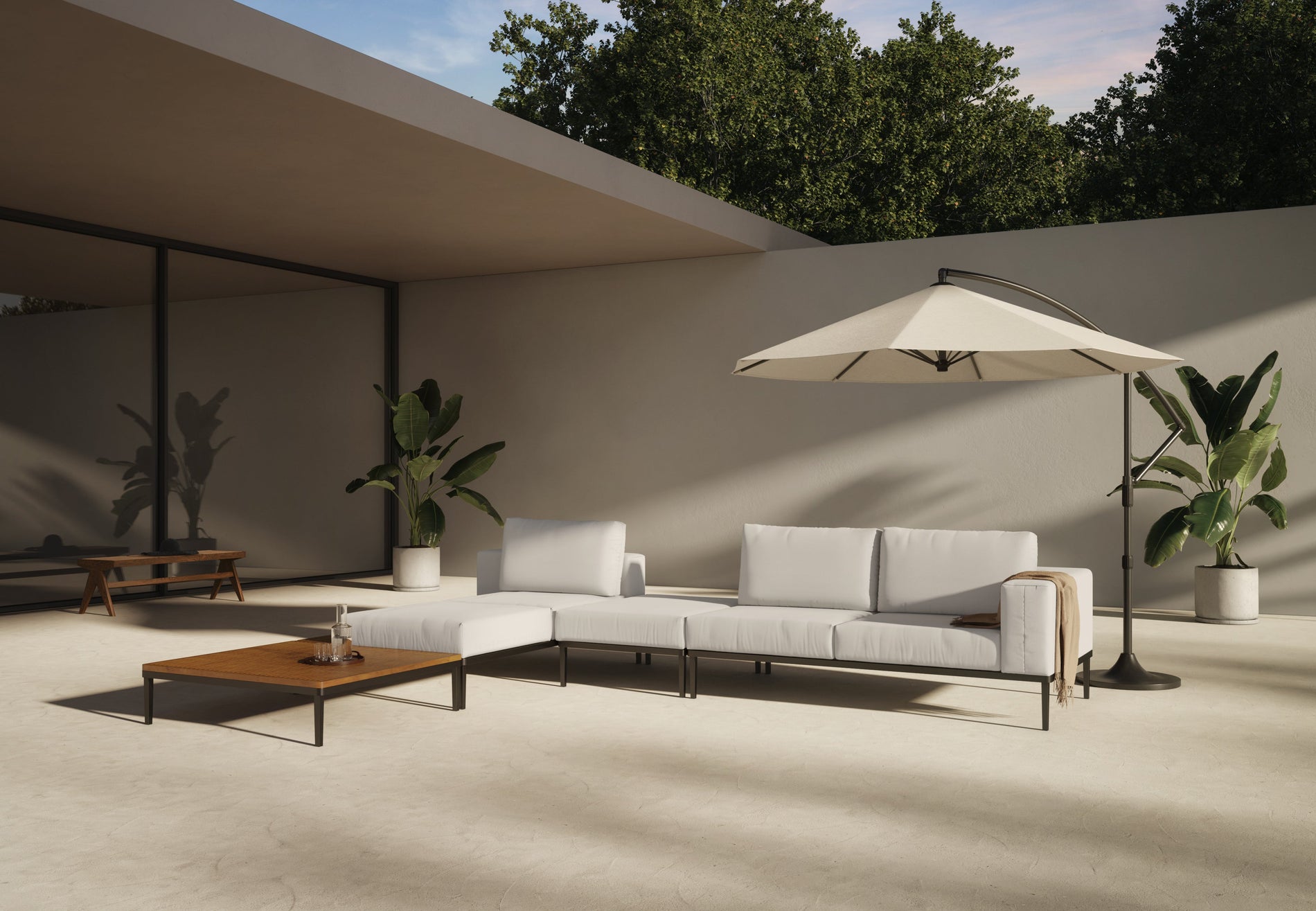 MarcusMarcus - Marcus Outdoor Two Seater Sofa, Right Arm, Shell Performance Weave
