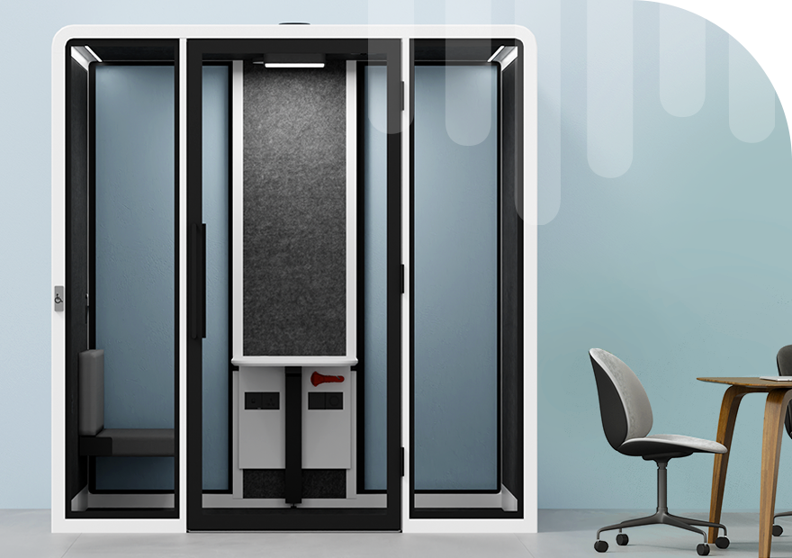 Accessible soundproof booths by Soundbox Store – soundproof office pods for noise reduction and workplace privacy