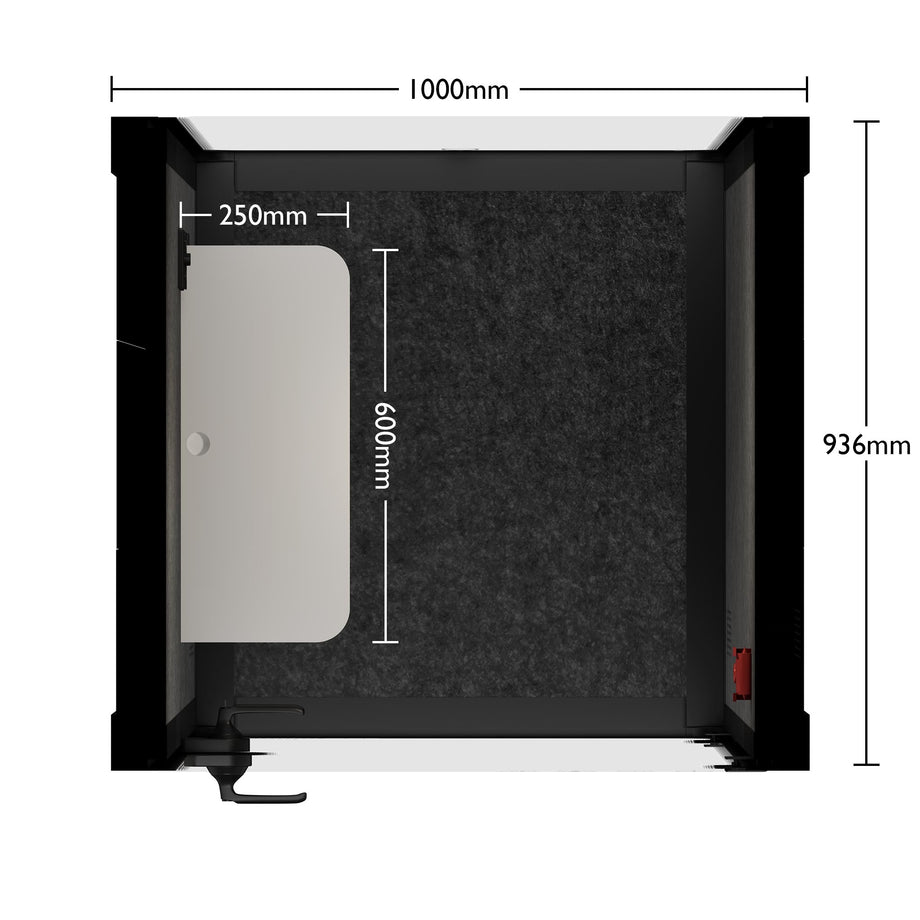 Office Pod Quell Akustický Charcoal / No Furniture | Upgraded Device Shelf / Dark Grey