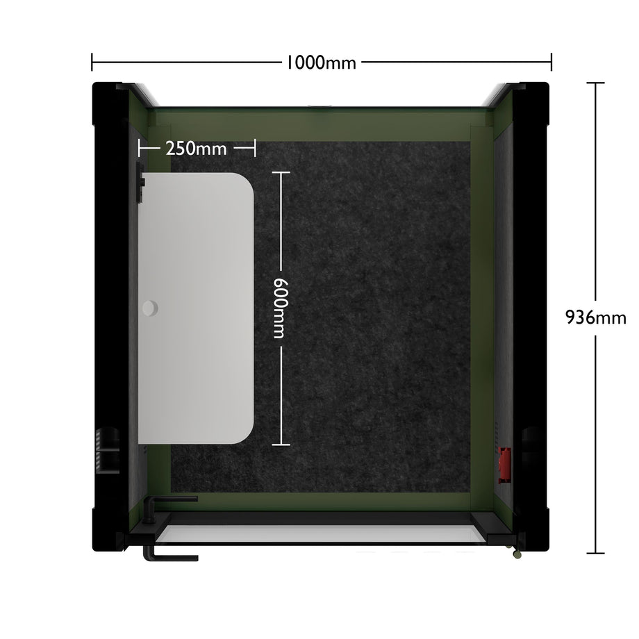 Bureau Pod Quell Acoustique Green / No Furniture / Dark Grey