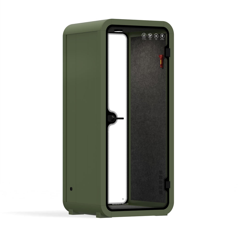 Office Pod Quell Akustický Green / No Furniture | Upgraded Device Shelf / Dark Grey