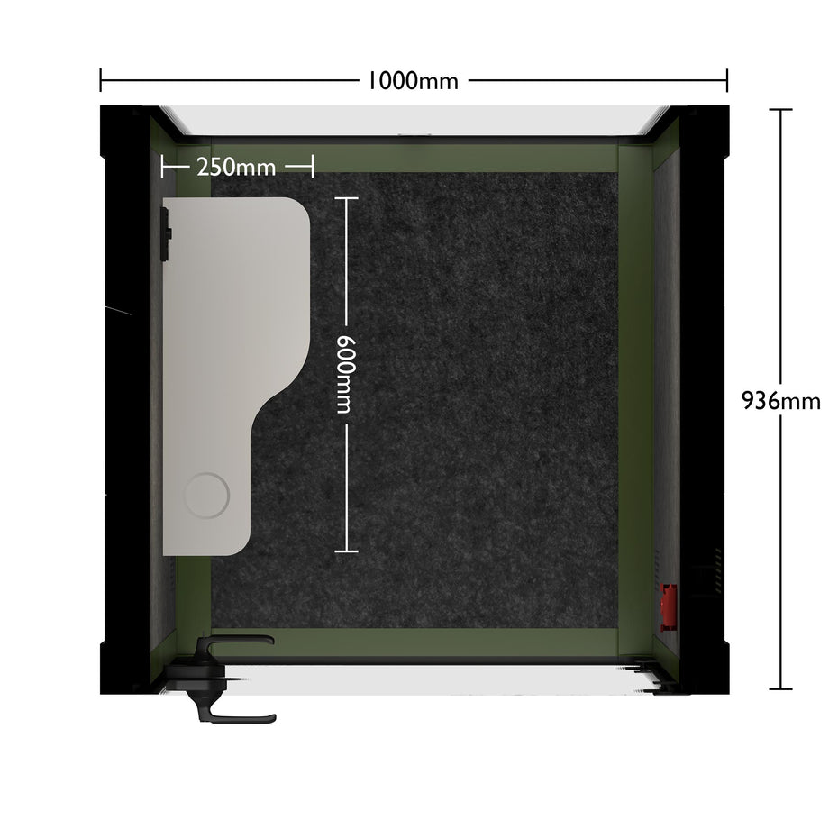 Office Pod Quell Akustický Green / No Furniture / Dark Grey
